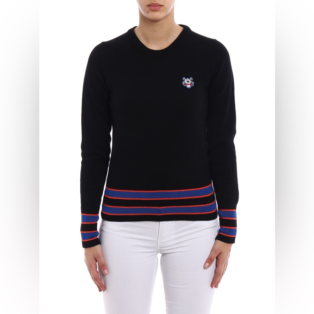 KENZO Three Tone Tiger Sweater Size Small 100% Cashmere